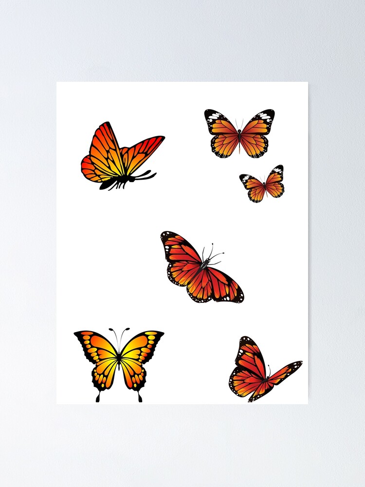 Monarch Butterflies Sticker Pack Poster For Sale By JustBlessed