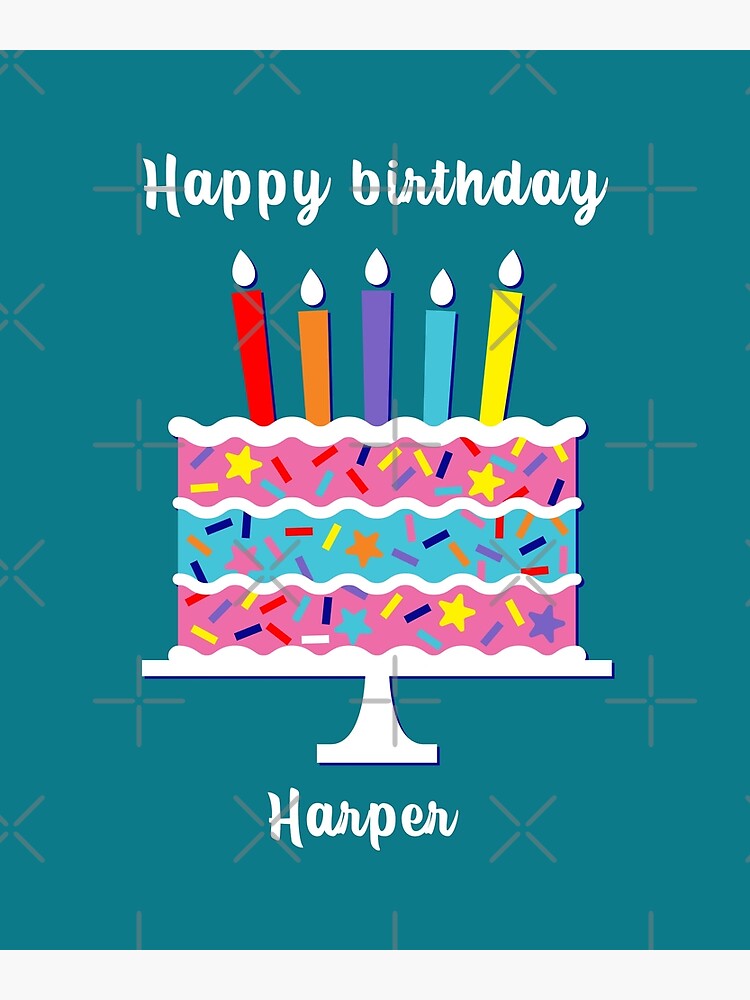 Poster Joyeux anniversaire Harper personnalisé carte d anniversaire