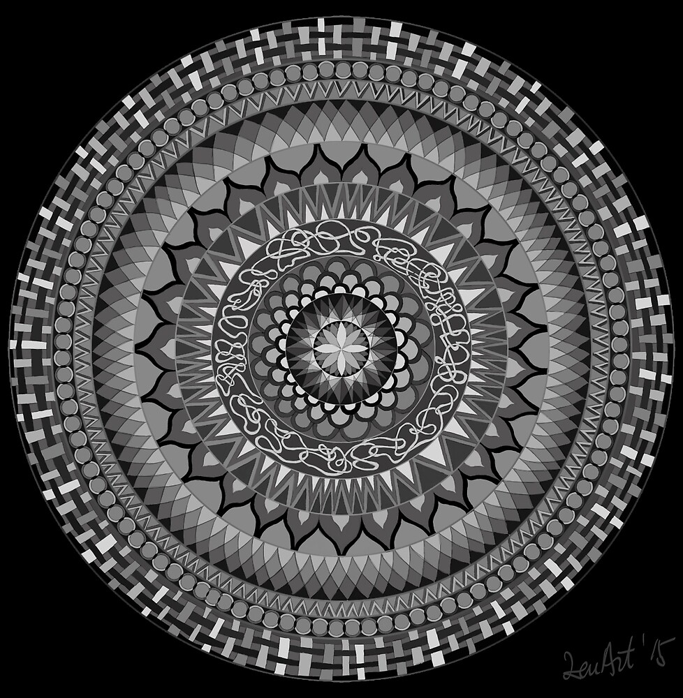 "Grey Mandala" by ZenArtDraw Redbubble