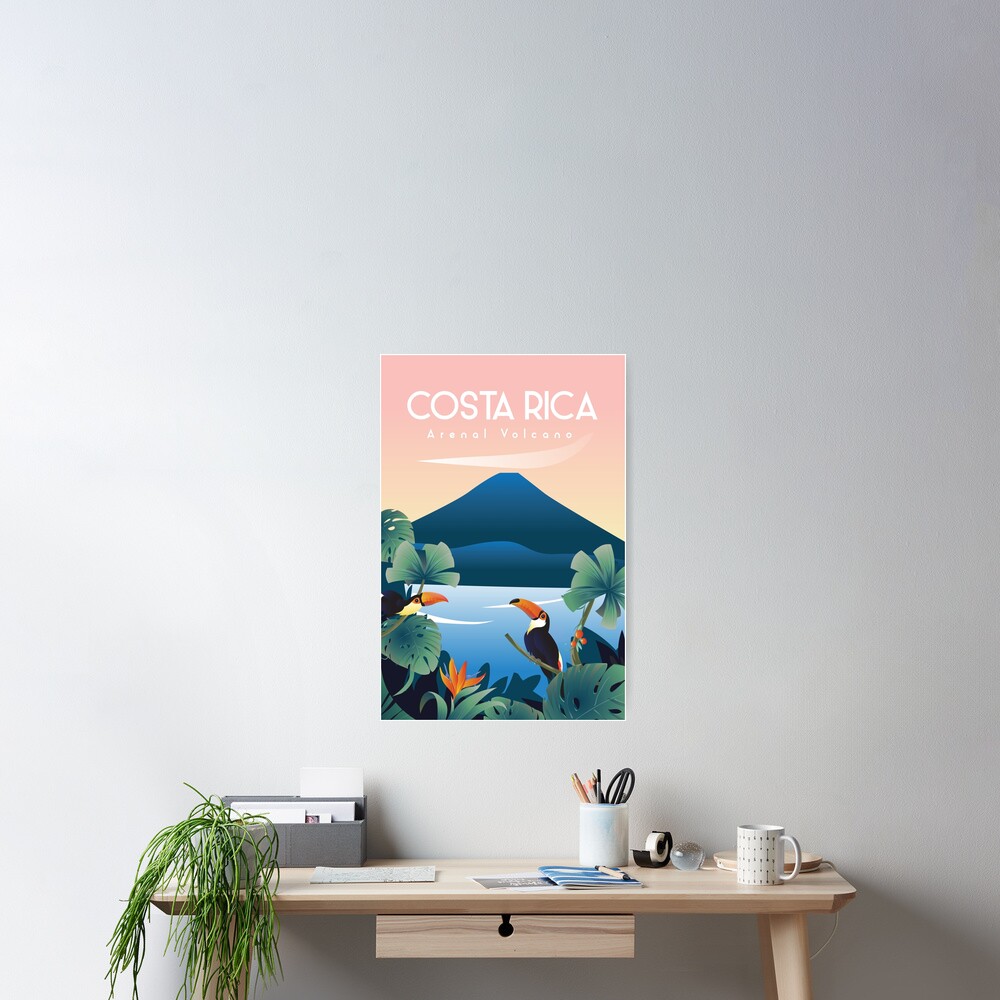 Poster Affiche De Voyage Au Costa Rica Par Caravanstudio Redbubble