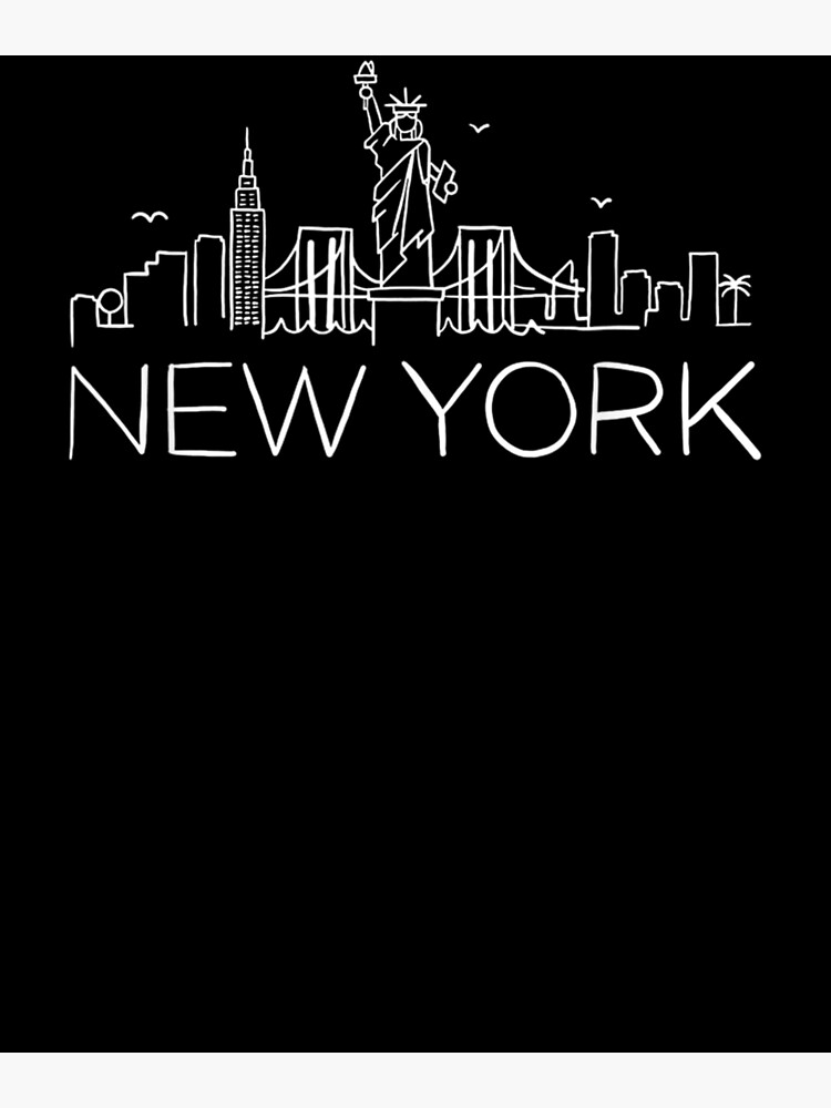 Nyc New York City Skylines Statue Of Liberty Birds Poster By