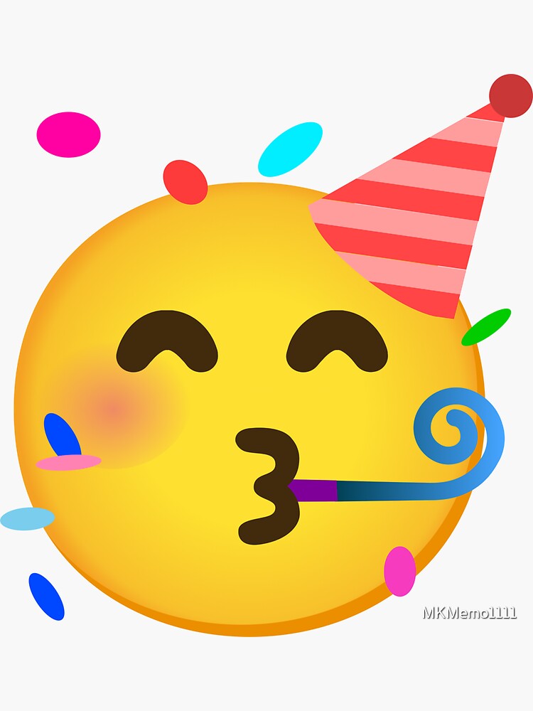 Emoji Partying Face With Party Horn And Party Hat Gift For Emoji Lovers Sticker For Sale By