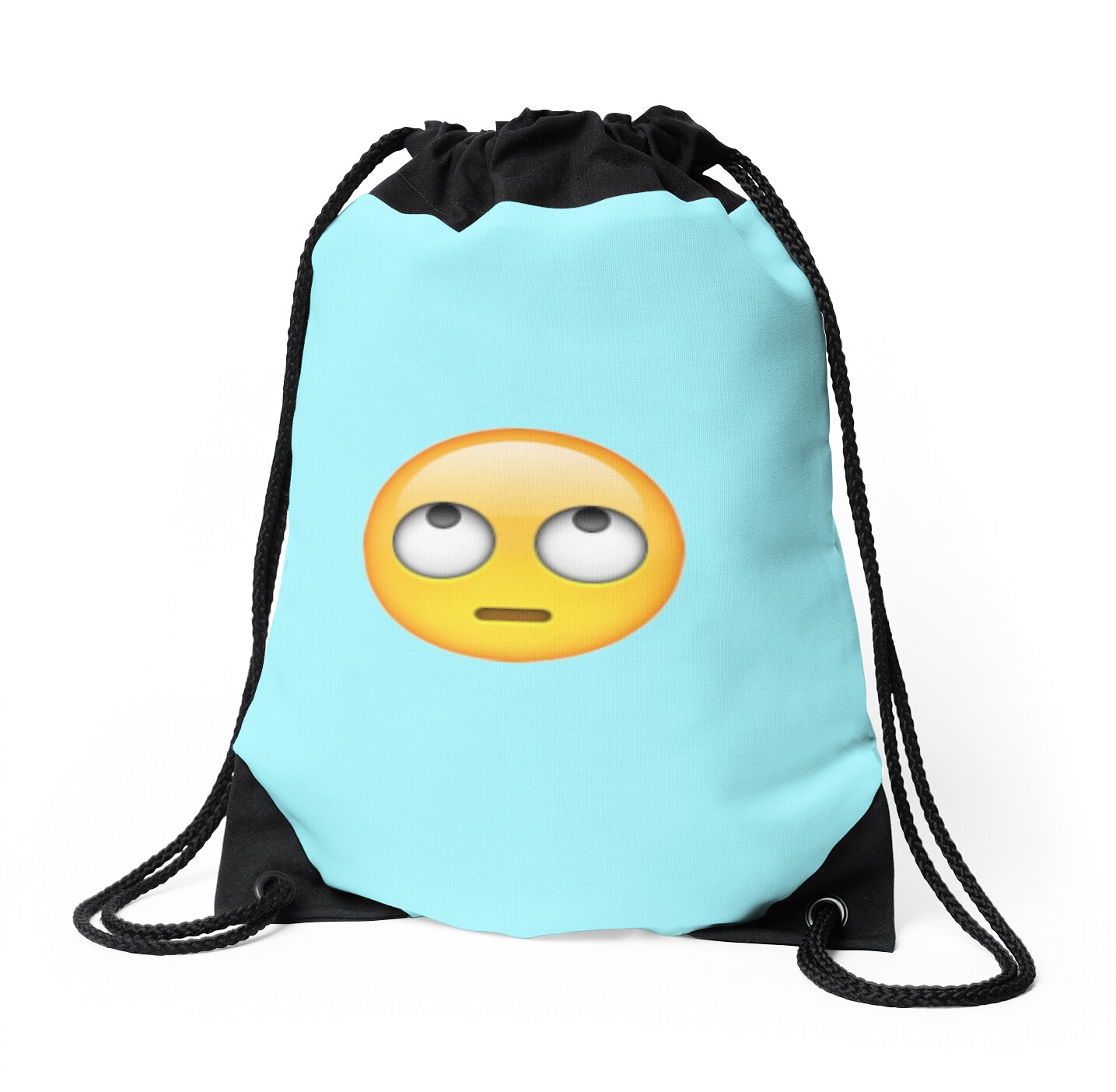 "Eye Rolling Emoji" Drawstring Bags by CTNJFLMT Redbubble