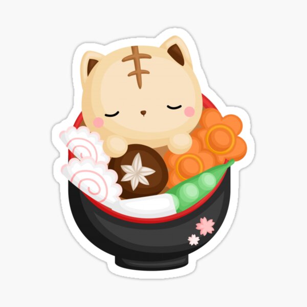 Neko Ramen Sticker By Kawaiistudio Redbubble