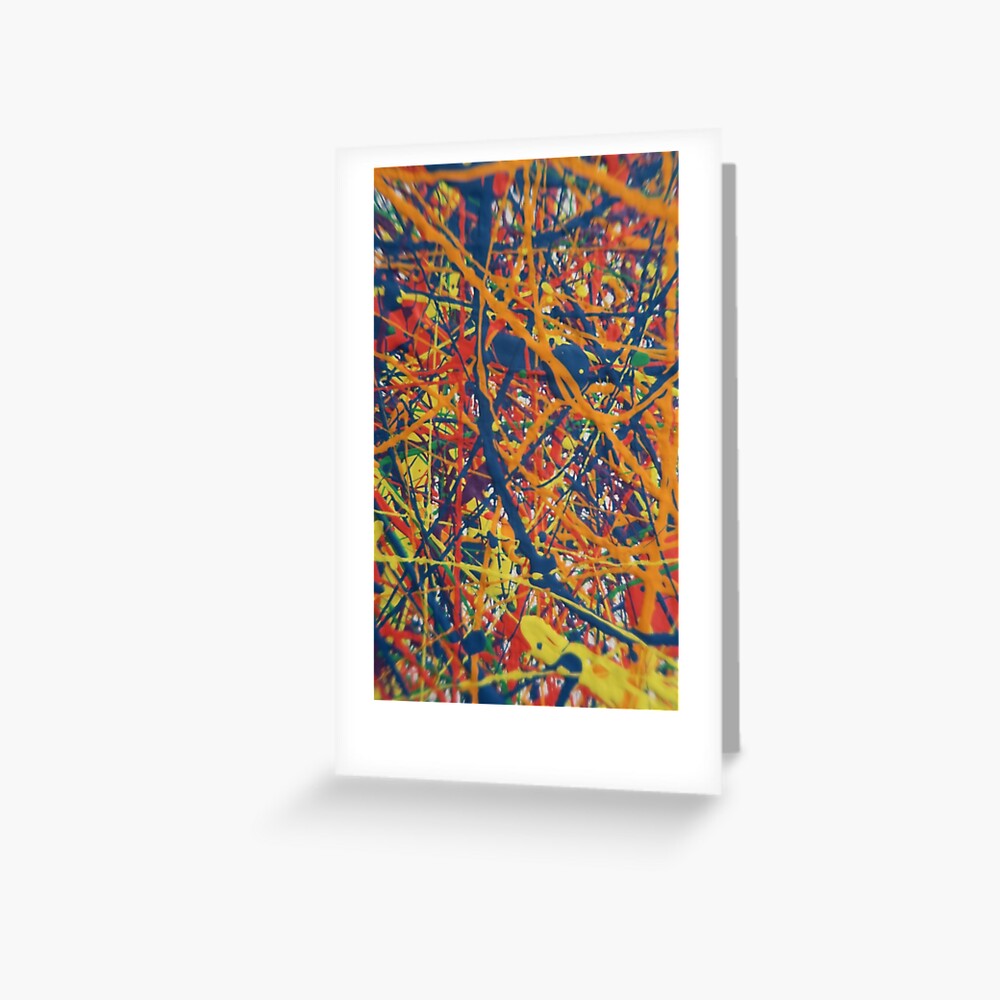 Abstract Jackson Pollock Painting Original Art Greeting Card By