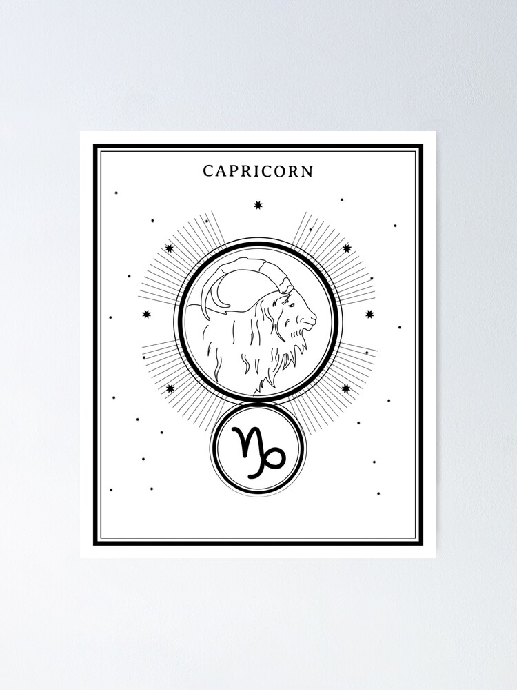 Capricorn Tarot Card The Sea Goat Zodiac Sign Poster By Ladyzodiac