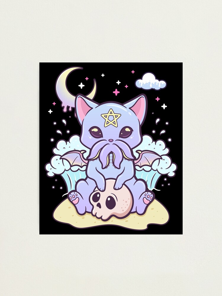 Kawaii Pastel Goth Cute Creepy Occult Cthulhu Photographic Print By