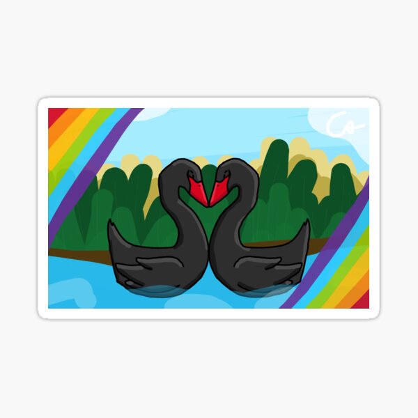 Gay Swans Sticker For Sale By Ceolsonart Redbubble