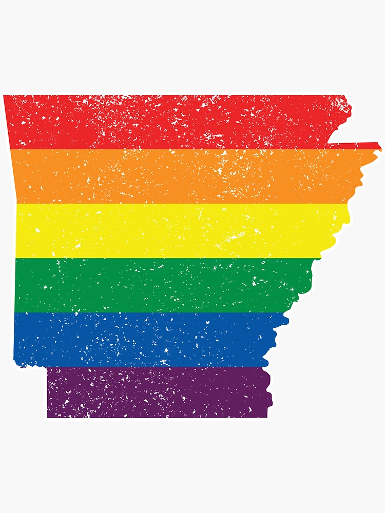 Arkansas Gay Pride Flag Distressed Sticker For Sale By Ubuco