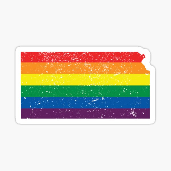 Kansas Gay Pride Flag Distressed Sticker For Sale By Ubuco Redbubble