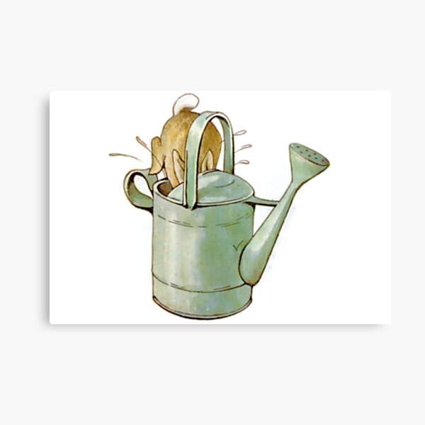 Beatrix Potter Peter Rabbit Stuck In Watering Can Canvas Print For