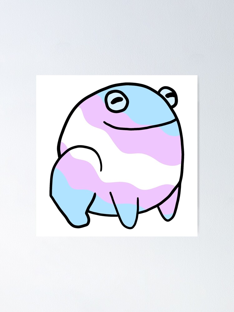 Pastel Trans Pride Flag Frog Poster For Sale By Natstarart Redbubble