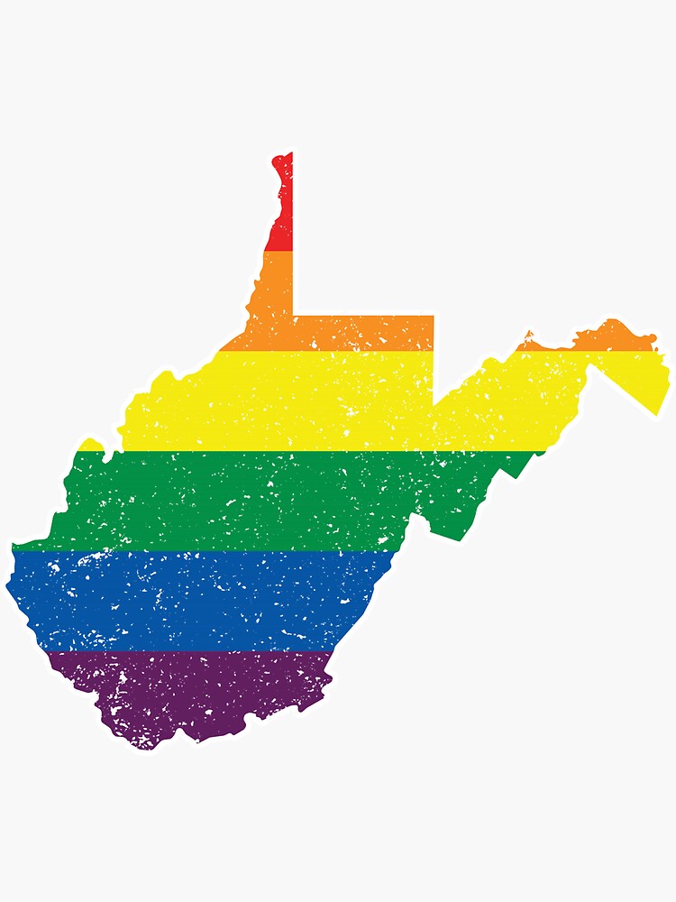 West Virginia Gay Pride Flag Distressed Sticker For Sale By Ubuco