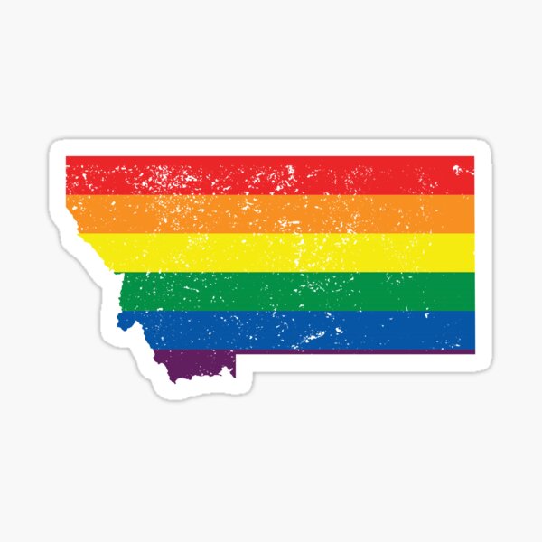 Montana Gay Pride Flag Distressed Sticker For Sale By Ubuco Redbubble