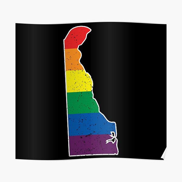 Delaware Gay Pride Flag Distressed Poster For Sale By UBUCO Redbubble