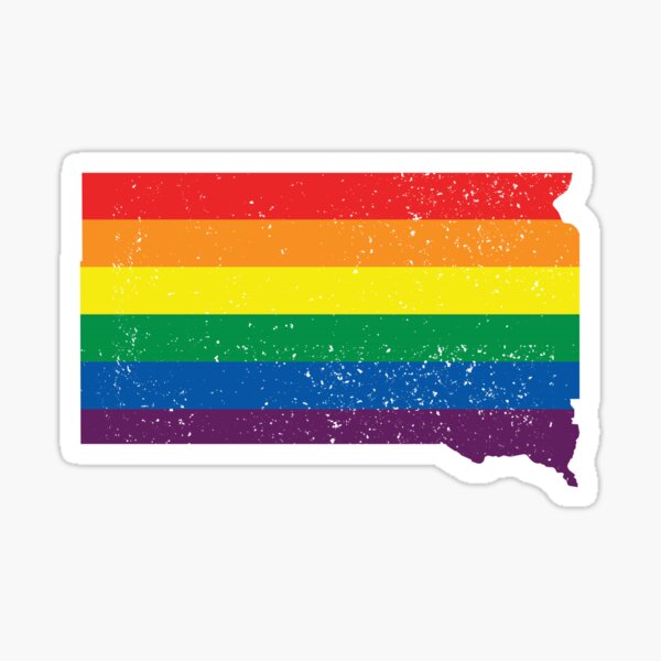 South Dakota Gay Pride Flag Distressed Sticker For Sale By Ubuco