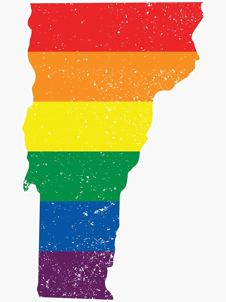 Vermont Gay Pride Flag Distressed Sticker For Sale By Ubuco Redbubble