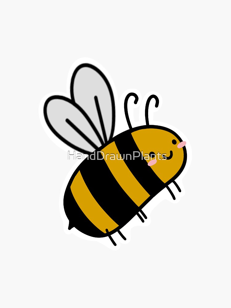 Cute Bee Sticker For Sale By HandDrawnPlants Redbubble