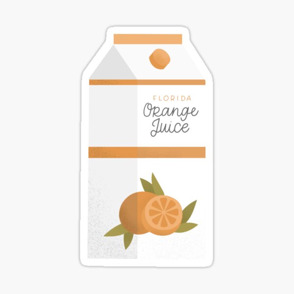 Orange Juice Carton Sticker For Sale By Delabrmr Redbubble