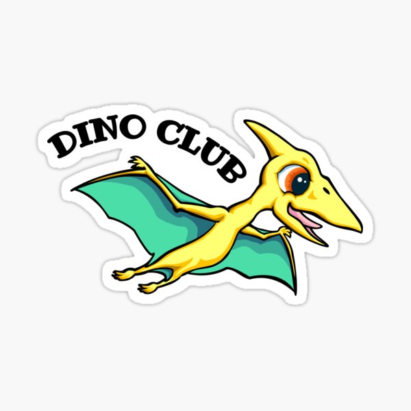 Dino Club Cute Pterodactyl Sticker For Sale By B For Blueberry