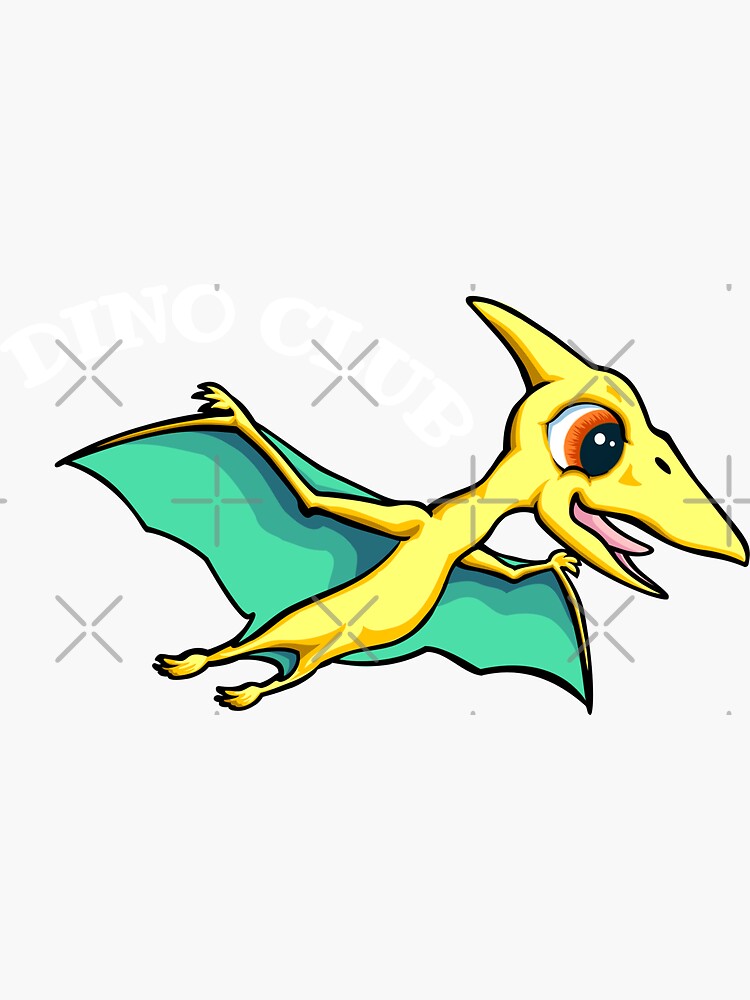 Dino Club Cute Pterodactyl Sticker By B For Blueberry Redbubble