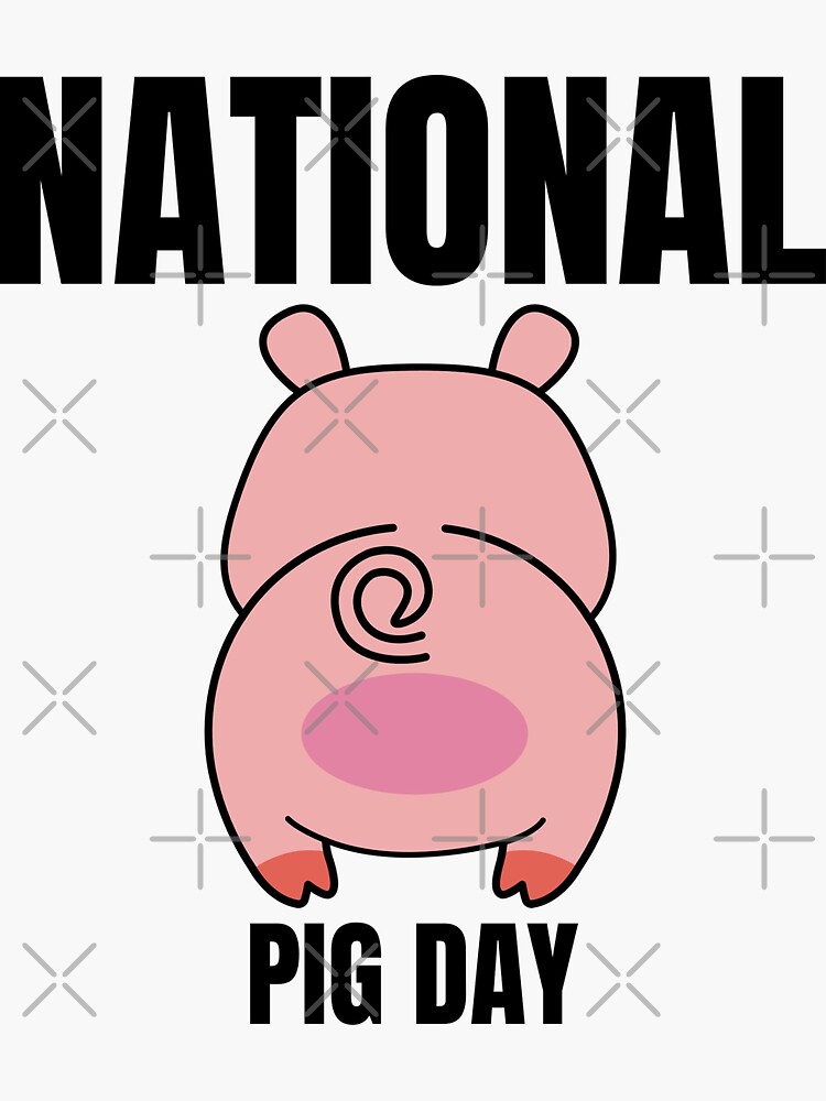 National Pig Day Happy Pig For Pig Lovers Pink Stars Oink Cute Pigs