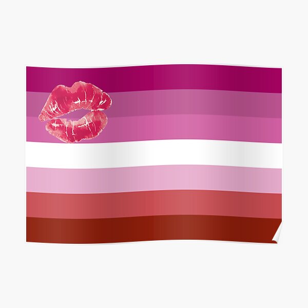 Lipstick Lesbian Pride Flag Poster For Sale By LeslieMimi Redbubble