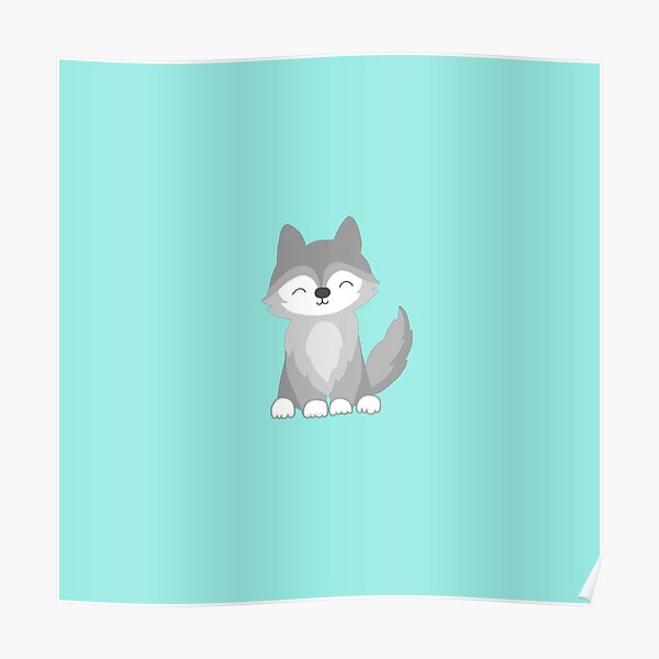 Cute Wolf Poster For Sale By Serencupidity Redbubble