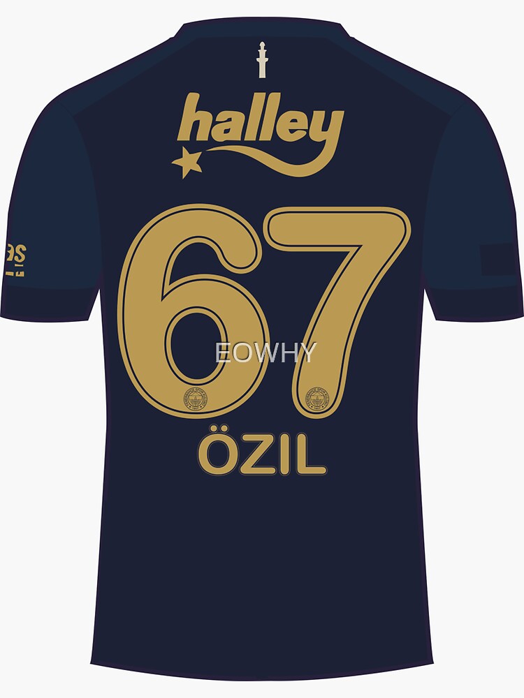 Mesut Ozil Fenerbahce Dark Blue Jersey 2021 Sticker For Sale By EOWHY