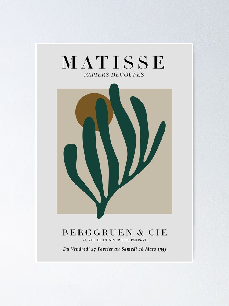 Póster Henri Matisse recorte silueta coral Papiers Découpés de nth4ka