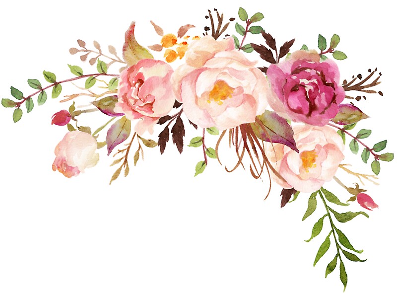 "Romantic Watercolor Flower Bouquet" Stickers by junkydotcom | Redbubble