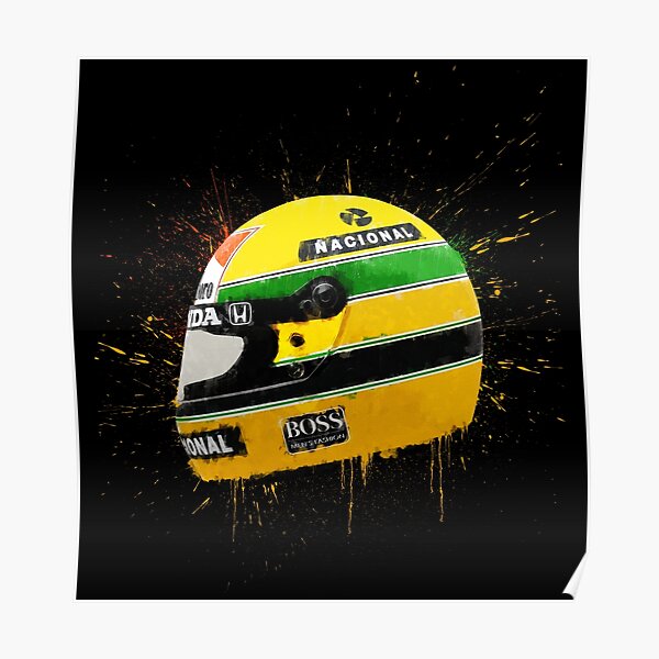 Ayrton Senna Helmet F Poster For Sale By Designsbybeckyb Redbubble