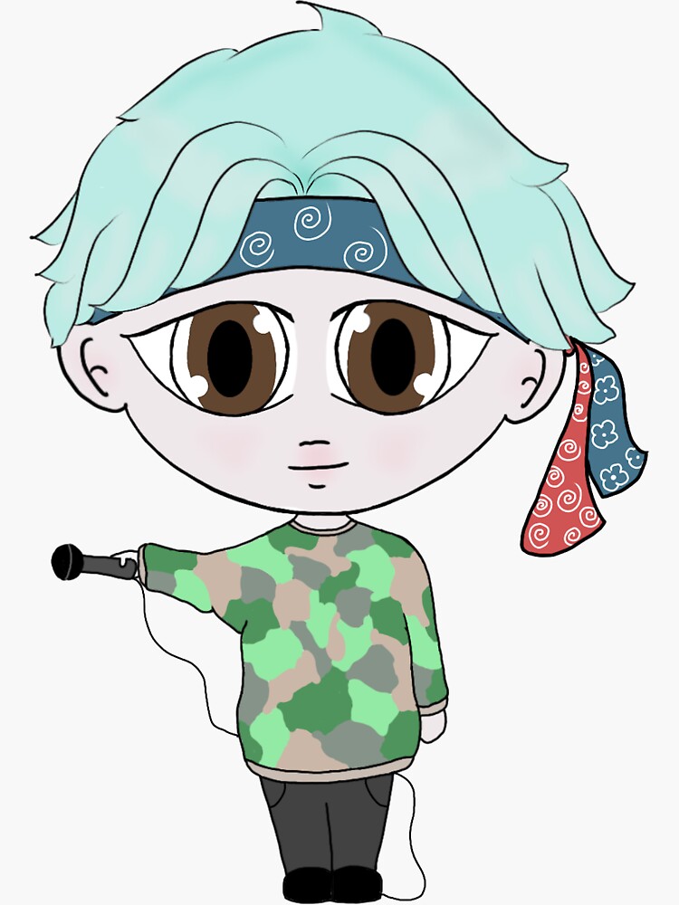 Bts Suga Chibi Mic Drop Sticker Sticker For Sale By Musicvibe Redbubble