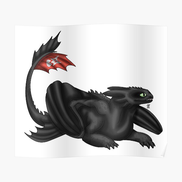 Httyd Toothless Nightfury Poster For Sale By Skylar Oneil Redbubble