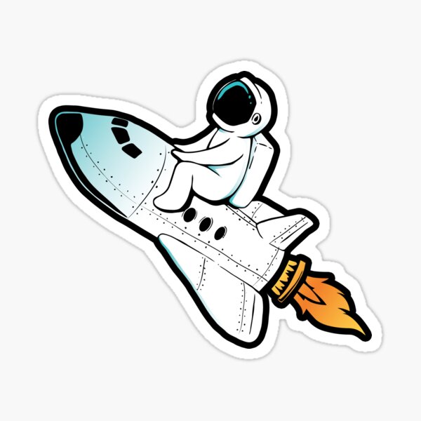 Rocket Astronaut Space Sticker For Sale By Titanosdesign Redbubble