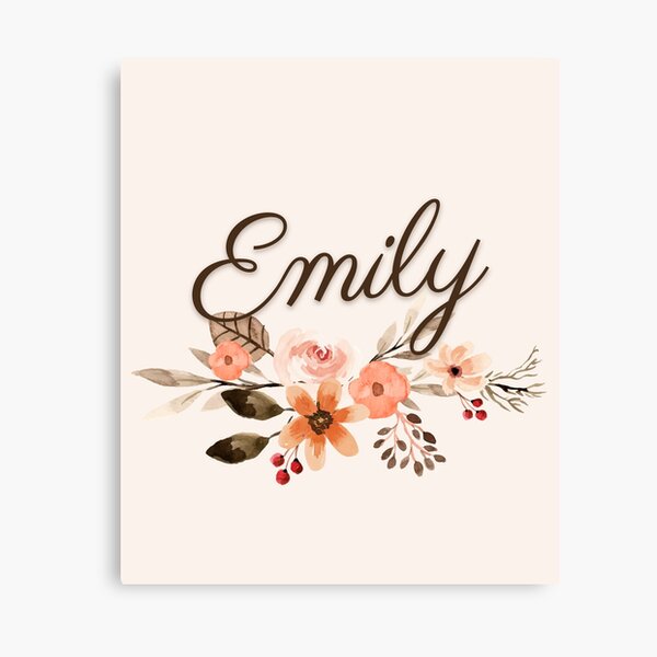 Calligraphy Lettering Emily Name Canvas Prints Redbubble