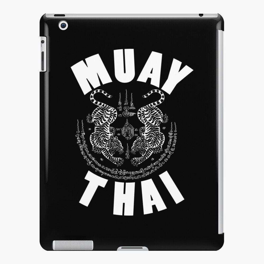 Muaythai Twin Tiger Sak Yant Line Tattoo Illustration Ipad Case