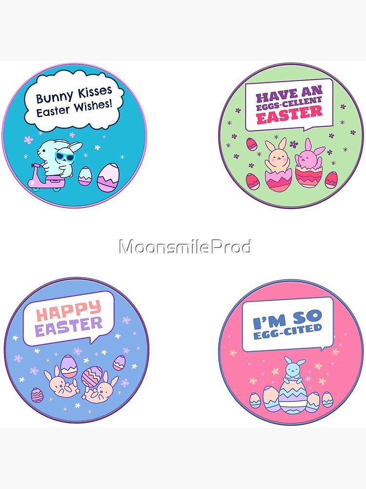 Easter Circle Sticker Pack Poster For Sale By Moonsmileprod Redbubble