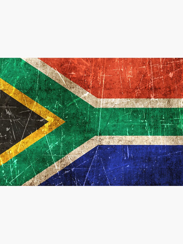 Vintage Aged And Scratched South African Flag Sticker By JeffBartels