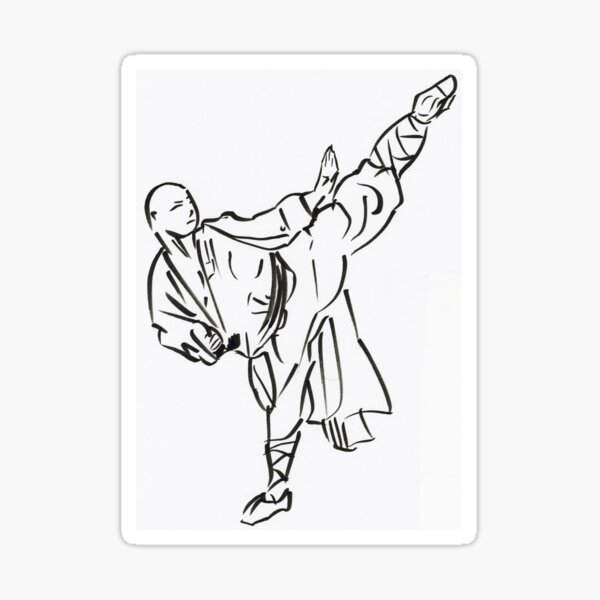 Shaolin Kick Sticker For Sale By Shaolintiger Redbubble