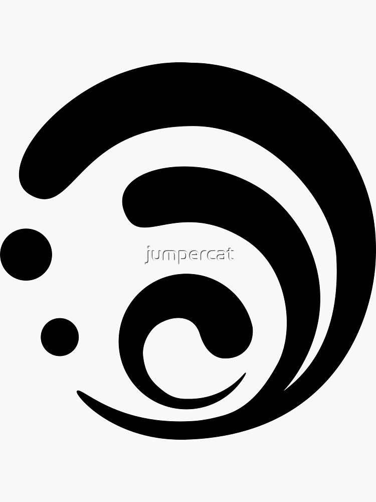 Genshin Impact Hydro Black Symbol Sticker For Sale By Jumpercat