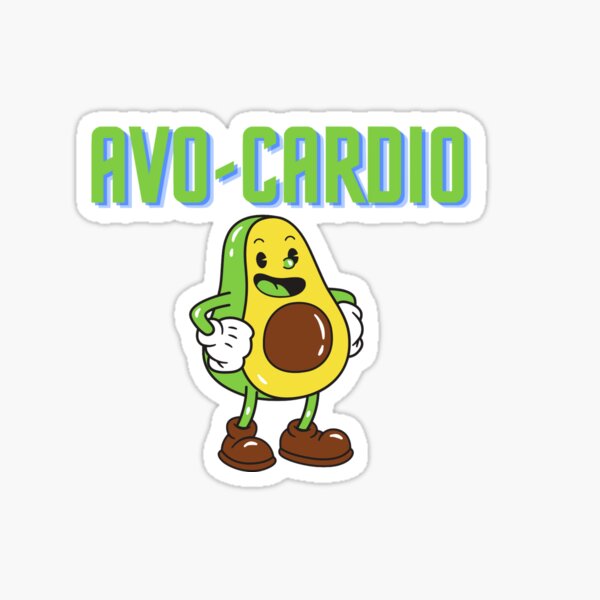 Avocardio Funny Food Pun Sticker Sticker For Sale By ZiadKhalil