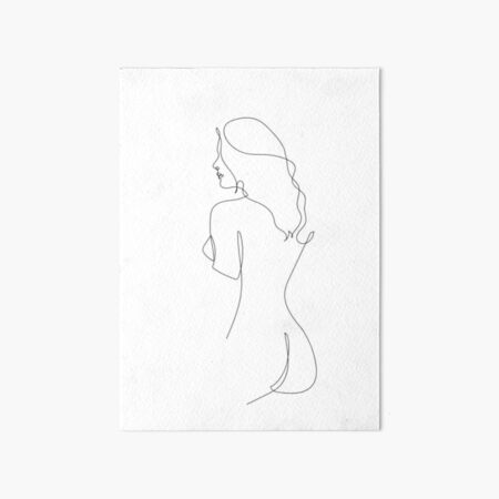 Naked Woman Line Art Art Board Print For Sale By Thegoodlad Redbubble