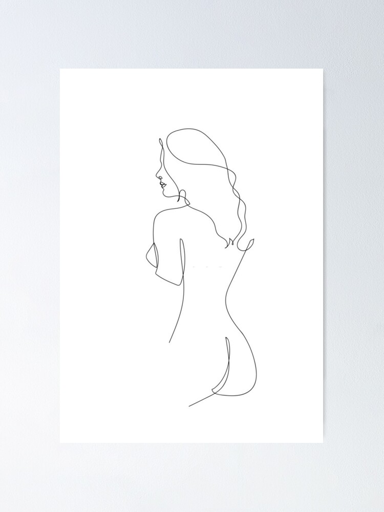 Naked Woman Line Art Poster For Sale By Thegoodlad Redbubble