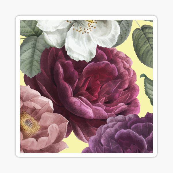 Floral Painting Sticker For Sale By Miss Hirondelle Redbubble