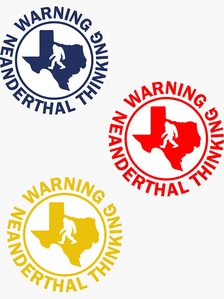 Warning Neanderthal Thinking Sticker For Sale By Racha Graph Redbubble