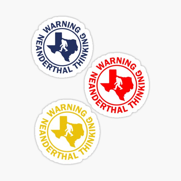 Warning Neanderthal Thinking Sticker For Sale By Racha Graph Redbubble