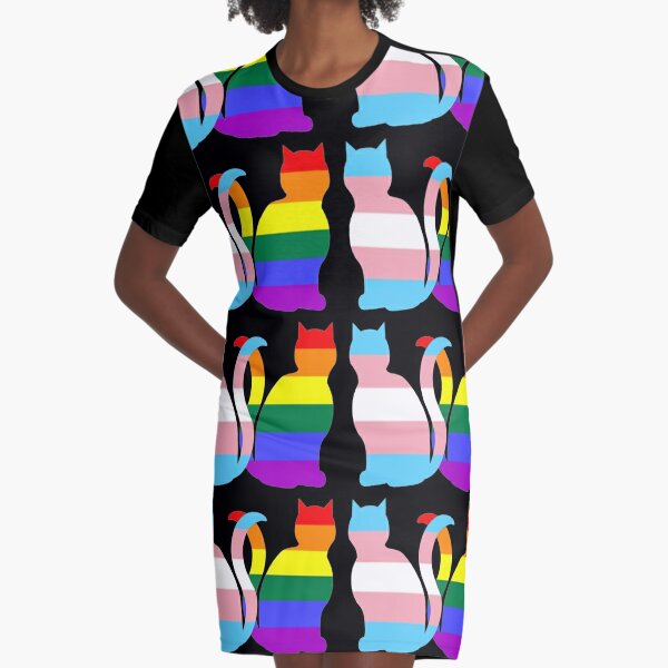 Gay Trans Pride Cats Graphic T Shirt Dress For Sale By Shaneisadragon