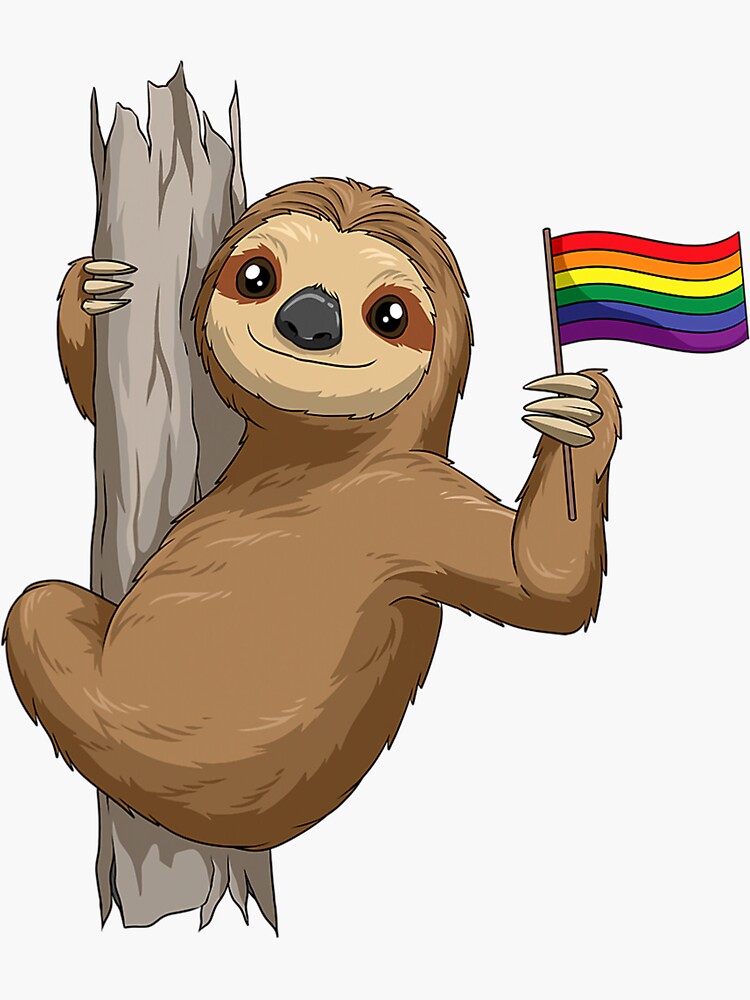 Gay Sloth Lgbt Pride Rainbow Flag Sloth Pride Month Sticker By