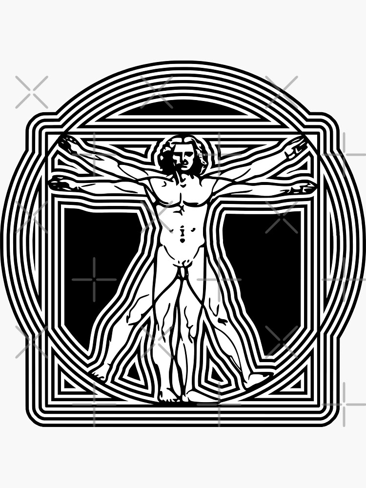 Da Vinci Vitruvian Man Sticker For Sale By Sirglennbo Redbubble